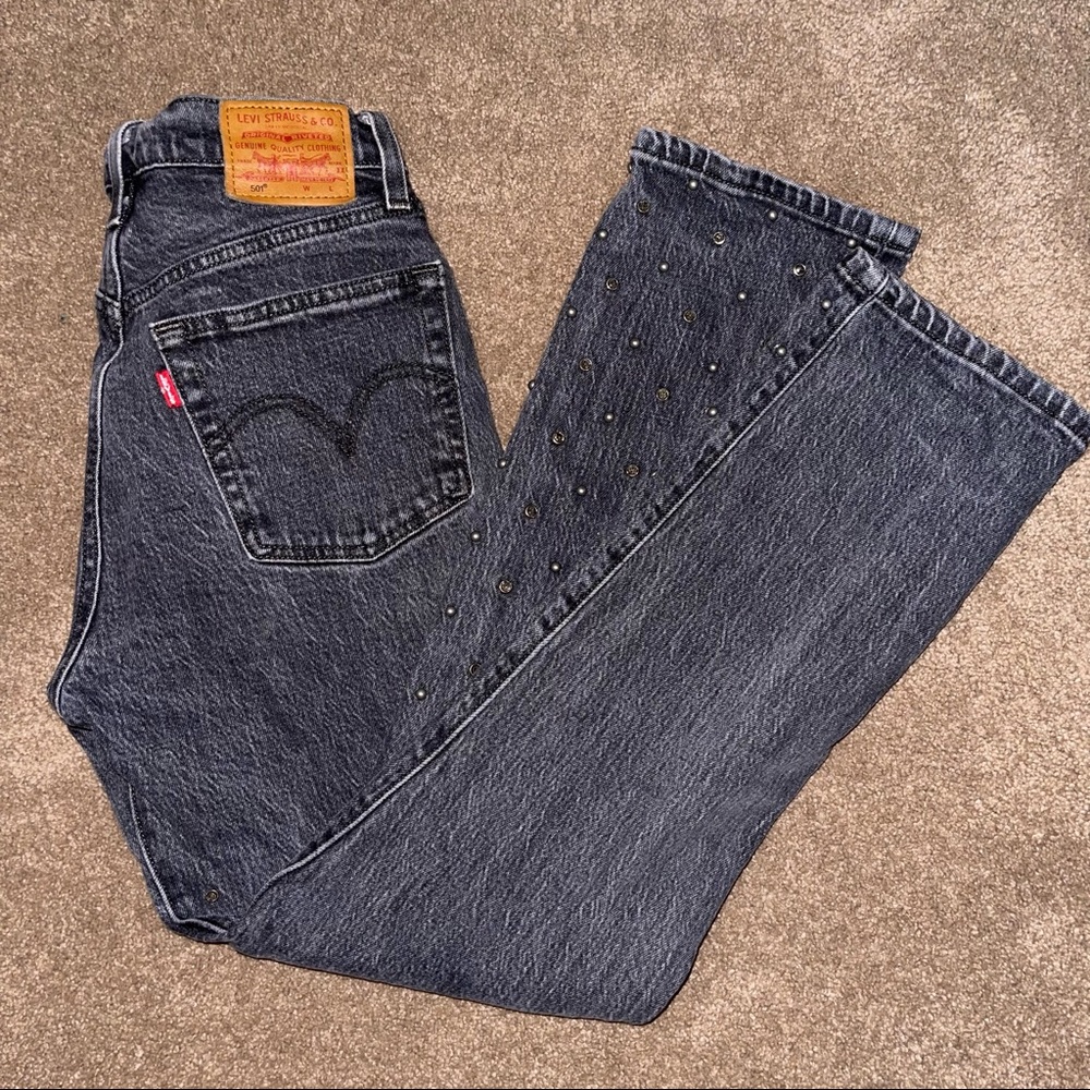 Levi’s 501 Premium Original Cropped Studded Jeans 24x28